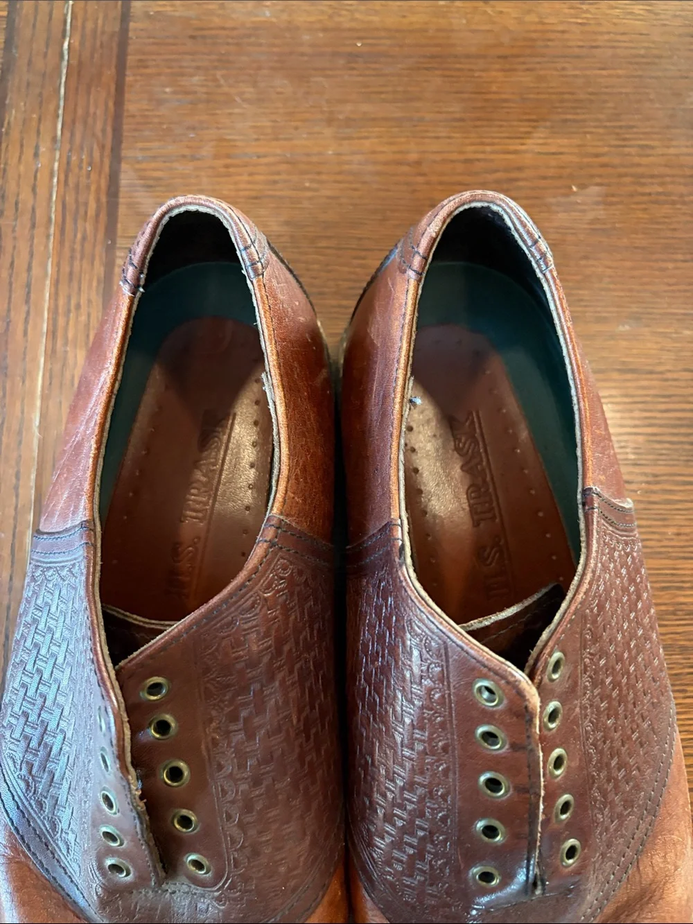 H.S. Trask brown leather